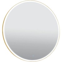 27426 Lorenzo Дзеркало 100 см з підсвіткою (сенсор), колір золотий (1 сорт) Аква Родос фото 2