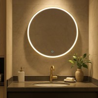 27426 Lorenzo Дзеркало 100 см з підсвіткою (сенсор), колір золотий (1 сорт) Аква Родос фото 7