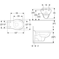 201700000+573334000 Bambini Комплект підвісного унітаза для дітей з кришкою, воронкоподібний, білий  Geberit