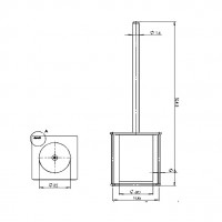 7060120B UP Щітка д/унітазу, чорний матовий (1 сорт) Devit фото 1