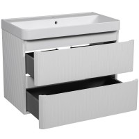 21404 Тумба Акцент ЛЮКС (037 / WHITE-MATT) з умивальником Deep 75 см (консольна) (1 сорт) Аква Родос фото 2