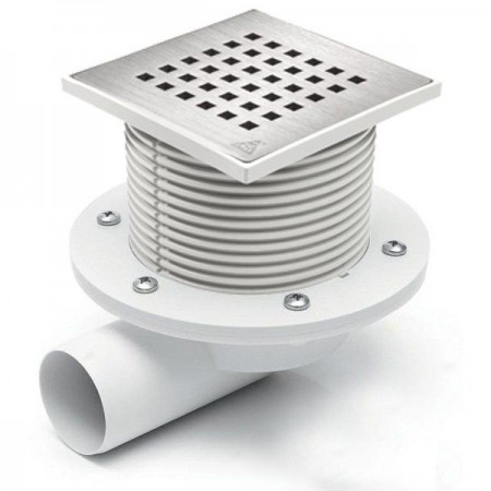 G 425 NXL Двокорпусний трап з гор. підключенням DN50, h-113-169 mm, решітка Квадрати, з сухим сифоно MCH