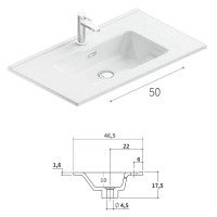 SPD BS 2C HDIC+LAV SKY IN CX R4H тумба з двома ящиками  L80 H55 P45, в кольорі  CEMENTO 127 з керамі Berloni фото 1