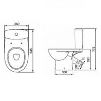 2395050UA STATUS Унітаз-компакт підлоговий, косий випуск, змивний бачок 3/6 л, нижній підвід, сидінн KOLO фото 3