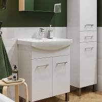 K119-078 Умивальник меблевий CERSANIA 50 з отвором для змішувача, з переливом, білий глянець (коробк MITO