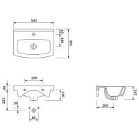 K119-078 Умивальник меблевий CERSANIA 50 з отвором для змішувача, з переливом, білий глянець (коробк MITO фото 3