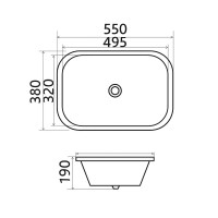 1610133 QUADRA Раковина під стільницю 550х380х190мм, біла (1 сорт) Devit фото 3