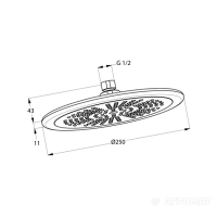 675110500 Freshline Верхній душ-250 (1 сорт) Kludi фото 1