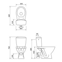 K681-009 Компакт 817 MILOS KA010 3/6л з кришкою поліпропілен, гор.випуск (1 сорт) CERSANIT-С Україна фото 1