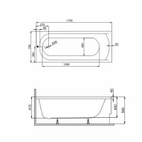 CLAS17070 CLASSIC Ванна 170x70 см + ніжки (1 сорт) Devit фото 3