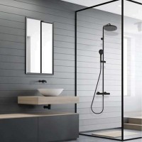 L10172 073 ELIOS Душова система з термостатом, верхнім та ручним душем зі шлангом, чорний мат (1 сор Bossini фото 3