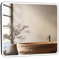 27443 Donato Дзеркало 80*70 см сенсор з підсвіткою, чорне (1 сорт) Аква Родос