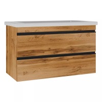 753100O FRAME Тумба натуральний дуб 100см з раковиною та сифоном (1 сорт) Devit