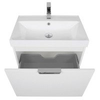 30967 Тумба Fabio (білий мат) з умивальником Fabio 60 см (консольна) ручка хром (1 сорт) Аква Родос фото 5