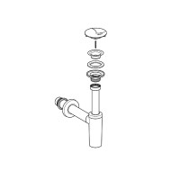 151.020.21.1 Сифон д/раковини із з'єднувальним елементом та кришкою зливного отвору, хром глянцевий  Geberit фото 1