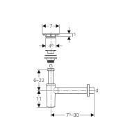 151.020.21.1 Сифон д/раковини із з'єднувальним елементом та кришкою зливного отвору, хром глянцевий  Geberit фото 2