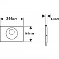115.856.SN.6 HyTronic Змивна клавіша Sigma10, для бачків 8см, електронний змив, 230В, подвійний змив Geberit фото 2