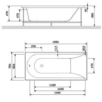 W72A-170-075W-A2 Ванна акрилова Spirit 170x75 (1 сорт) AM.PM фото 4