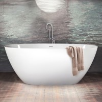 VAPERL145/00 Perla Ванна окремостояча 145*71 см з литого (штучного) каменю, з інтегрованим сифоном,  PAA фото 7