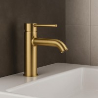 38282N076 KLUDI BOZZ Одноважільний змішувач для раковини 100, брашоване золото (1 сорт) Kludi фото 2