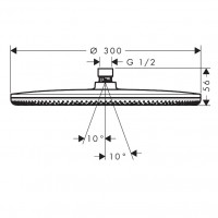 24520140 HG Raindance Alive S Верхній душ 300 1jet, brushed bronze (1 сорт) HANSGROHE