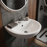 L71150000 FREJA Раковина 50 см, з 1 отв.під зміш., з переливом, білий глянець (1 сорт) KOLO фото 4