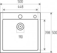 50*50 Handmade Кухонна мийка (товщина 3,0/1,5), нержавійка (1 сорт) Valeso фото 6