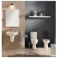 L79046000 Freja Premium Унітаз-компакт косий вип.,  нижній підвід, дюропластове сидіння з мікроліфто KOLO