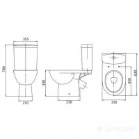 L79046000 Freja Premium Унітаз-компакт косий вип.,  нижній підвід, дюропластове сидіння з мікроліфто KOLO фото 1