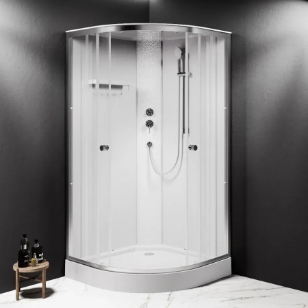 W94C-401-100MT X-Joy кабіна душова  100x100, 1/4 кола,  профіль мат.хром, скло прозоре (1 сорт) AM.PM