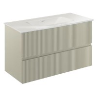 131773+126225  Тумба VORA 100 2  ящ, +   раковина біла ENZO,  MATT SAND (1 сорт) ROYO