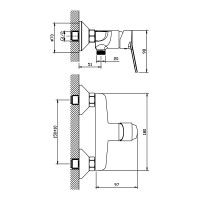 550543C Lite Змішувач д/душу, хром (1 сорт) Devit фото 1