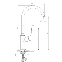 5521031B Life Змішувач д/кухні, чорний мат (1 сорт) Devit фото 1