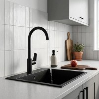 5521031B Life Змішувач д/кухні, чорний мат (1 сорт) Devit фото 2