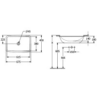 4A580001  LOOP  FRIENDS  Раковина під стільницю, білий (1 сорт) VILLEROY  BOCH фото 1