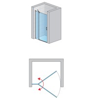 CA13G1200607 CADURA BlackLine Душові двері 120см з фіксованою стінкою в одну лінію, відкривання влів SanSwiss фото 1