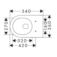 60193450 EluPura S Підвісний унітаз 540 rimless, білий (1 сорт) HANSGROHE фото 4