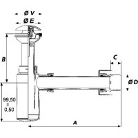 DEV001756 дизайн сифон для раковини з донним клапаном click-clack, чорний, випуск d32/d40 (1 сорт) Devit фото 1