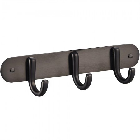 25055 GLORIA GUN METAL Планка з 3-ма гачками (1 сорт) Аква Родос