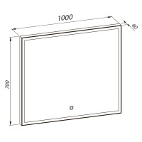 27429 Luce Дзеркало 100*70 см з підсвіткою (сенсор), колір золото (1 сорт) Аква Родос фото 2