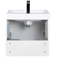 30966 Тумба Fabio (білий мат) з умивальником Fabio 50 см (консольна) ручка хром (1 сорт) Аква Родос фото 6