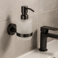 25065 GLORIA GUN METAL Дозатор для рідкого мила, скло (1 сорт) Аква Родос фото 3