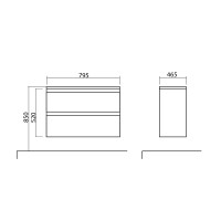 4263 АКЦЕНТ Тумба підвісна з раковиною-80 Альфа (1 сорт) Аква Родос фото 6