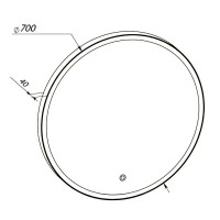 27304 Lorenzo Дзеркало 70 см сенсор з підсвіткою, колір білий (1 сорт) Аква Родос фото 1