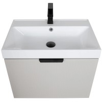 32215 Тумба Fabio (кашемір) з умивальником Fabio 60 см (консольна) ручка чорна (1 сорт) Аква Родос фото 4