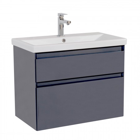 11280 ЕЛІТ Тумба підвісна з раковиною-80 Elite, графіт глянцевий (1 сорт) Аква Родос