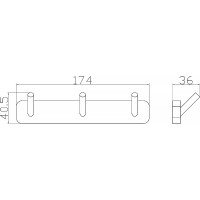 8740 Планка з гачками CAPRI, хром (1 сорт) Аква Родос фото 1