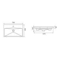 11295 ЕЛІТ Тумба підвісна Еліт  з раковиною Elite 70 см, мокко глянець (1 сорт) Аква Родос фото 1