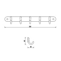 25056 GLORIA GUN METAL Планка з 5-ма гачками (1 сорт) Аква Родос фото 1