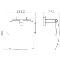 8734 Тримач для паперу закритий CAPRI, хром (1 сорт) Аква Родос фото 1